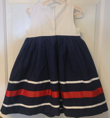 Red/White/Blue Patriotic Dress Tulle 4th of July Satin Ribbons Flower ~ Size 4T