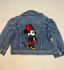 NWT Baby Gap Disney Minnie Mouse Denim Jacket Toddler Size 12 To 18 Months