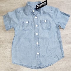 OshKosh B’Gosh Baby Toddler Boys Blue Denim Chambray Button Up Shirt Size 2T NWT