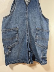 Oshkosh B’Gosh Denim Short Overalls with Stripped Straps Size 24 Months