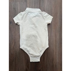 Lacoste Baby Polo Bodysuit 18M Cream Off-White Short Sleeve Crocodile Logo 3634