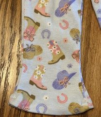 0-3-6 mo baby girls CUTEST LITTLE COWGIRL Bodysuit & Flare Leggings Western Set