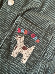 VTG 90s Baby Gap Exploration Corduroy Overalls Flannel Shirt Set Dog Theme 6-12