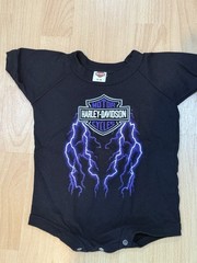 Vtg 1995 Daytona Bike Week Infant Baby Harley-Davidson Lightning bodysuit 12m