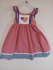 Americana-themed smocked dress Lil Cacuts Size 5 Fourth July Summer Beach