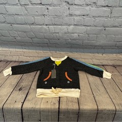 Miki Miette Gray Multi-Color Athletic Sweatshirt Size: 12M