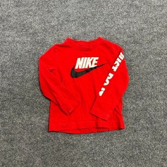 Nike Long Sleeve Shirt Toddler Size 2T Red Just Do It Graphic Logo Cotton Blend