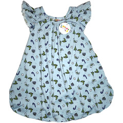Dot Smile Girls Sz 2 2T Blue White Green Holiday Swing Dress Peace NWT