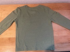 Cat & Jack 4T Green Solid Cotton Blend Crew Neck Long Sleeve Pocket T-Shirt
