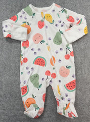 Baby Girl Clothes Wonder Nation Newborn Colorful Fruit Footed Outfit