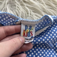Vintage 90s PA Kids Blue Polka Dot T Shirt Dress Fish Embroidered Girls Size 3T