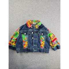 Vintage 90s Zerot Ondo Made in Italy Colorful Denim Jacket Toddler 9-12M