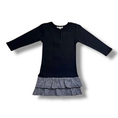 Paige Lauren Dress Girls 18-24M Black Ruffle Manhattan Modal Supima Cotton New