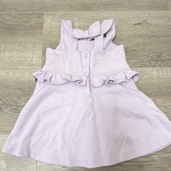 Janie and Jack Girls Purple Lace Ruffle Bow Dress Square Neck Sleeveless 12-18M