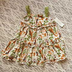 Rachel Zoe Girls 24M Safari Animal Print Ruffle Cotton Sundress