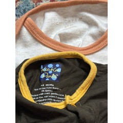 Kickee Pants Chick Pea Romper Bodysuit Boys 6-9M Brown White Thanksgiving EUC