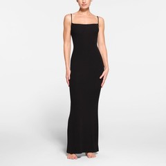 Skims Soft Lounge Long Slip Dress in Onyx – Size XS Small – New with Tags