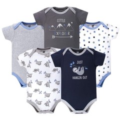 5 Pack Cotton Baby Bodysuits Unisex Infant Soft Everyday Wear Set