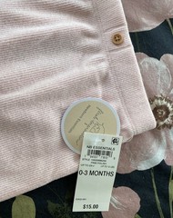BABY GIRL BRUSHED RIB PANTS 0-3 MONTHS Up To 12 POUNDS IN PINK POLISH is NWT