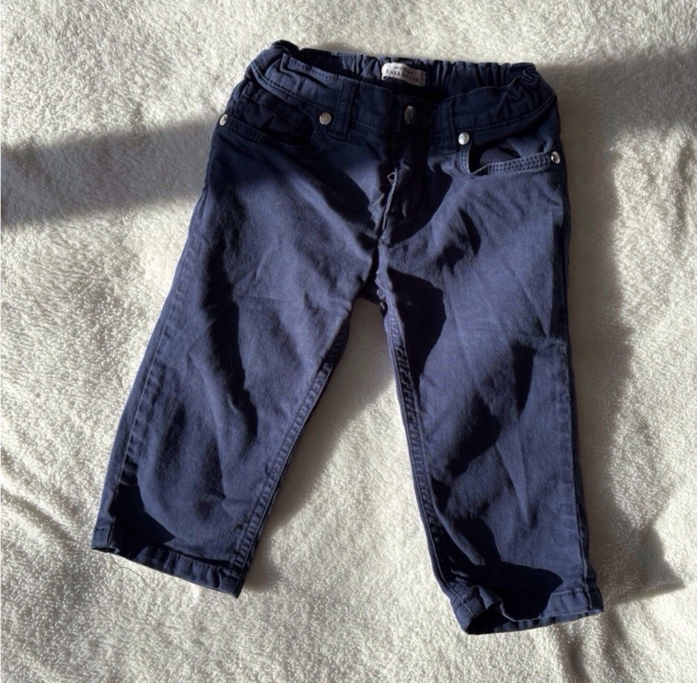 Ballantyne Baby Solid Blue Jeans 12 Months Cotton/Elastane Button Closure