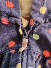 Carter’s Blue and Multi Color Polka Dot Hooded Zip Jacket Size 12M