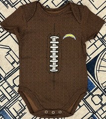 NWOT NFL LA Chargers Bolt Logo 0/3 Months One Piece Jumpsuit Football Pattern