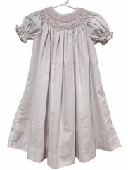Vintage Royal Child Smocked Dress Girls Size 24M Beaded Embroidered Pale Lilac