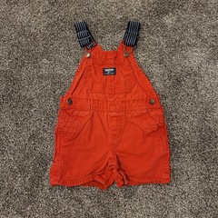 OshKosh B’gosh Kids Red Denim Shortalls Size 18 Months