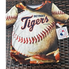 Detroit Tigers MLB Team Athletics Boys Shirt 2T Baseball Sublimated Print NWT