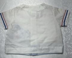 Vintage Baby Boy Short Set 3-6 Months Embroidered Applique Bunny Fishing