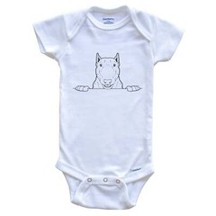 Bull Terrier Dog Breed Drawing Cute One Piece Baby Bodysuit