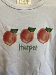 Blanks Boutique White “Harper” Peach Graphic Ruffle T-Shirt 2T Short Sleeve Crew