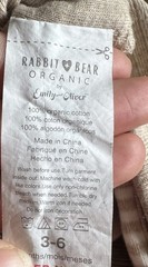 Rabbit + Bear Organic Cotton Baby Romper 3-6M Beige Ribbed Henley One Piece