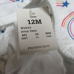 Cat & Jack Baby Girl Size 12M Racerback Tank Dress & Brief Rainbows/White