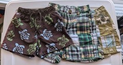Lot Of 3 Boys 12-18 mons Short Pants Play Clothes 1 Swim Trunk & 2 Shorts