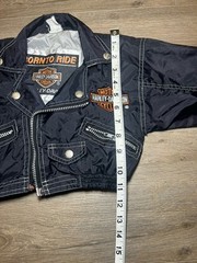 Harley Davidson Toddler Kids 2T 24M Cropped Windbreaker Black Jacket NO ZIPPER