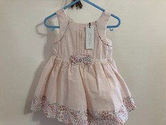 NWT Rachel Zoe Baby Girls Striped Dress Peachy Caramel color Size 18 mo.