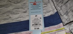 Cat & Jack Gray Blue Pink Stripe T-Shirt Khaki Shorts Size 3T NWT *S25