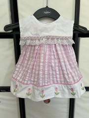 Samara Baby Girl’s 12 Months Pink Gingham Tulip Flower Collared Dress