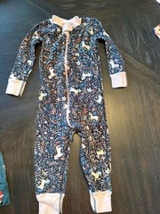 Hannah Anderson 100% Organic Cotton unicorn Print Footed Pajama 2T