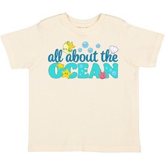 Inktastic All About The Ocean Toddler T-Shirt Beaches Sea Life Fish Starfish Fun