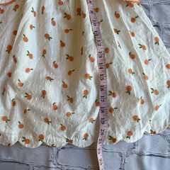 Rachel Zoe Little Girl 4T Peach Print Dress Ruffles Textured Party Polka Dot EUC