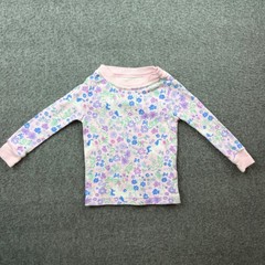 Wonder Nation Sleepwear Shirt Kids 12M Pink Floral Unicorn Long Sleeve Snug Fit