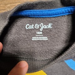 Cat And Jack Boys Two Pieces, 1 Sweatshirt And 1 Zip Up Hooded Jacket 18 Months