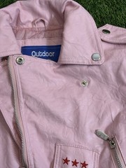 Outdoor Habitat Biker Jacket Girls 2T USA Toddler Pink Faux Leather Motorcycle