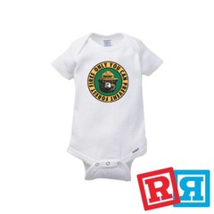 Smokey The Bear Gerber Baby Onesie® Cotton Unisex White Short Sleeve Bodysuit