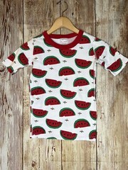Hanna Anderson Pajama Top Size 140cm US 10 Watermelon Bee EUC