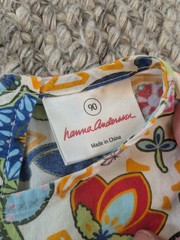 Hanna Andersson Retro Floral Twirl Dress Velvet Trim Zip Up Girls 90 US 3