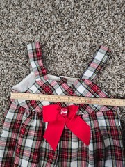 Youngland Girls Sz 3T Sleeveless Dress Black Red Plaid Bow Front