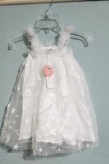 Bailey’s Blossoms Baby Girl White Star Tulle Dress Size 18-24 Month NEW